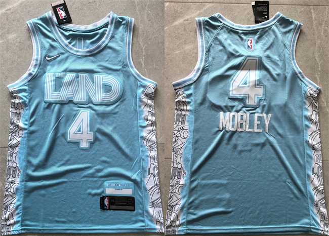 Mens Cleveland Cavaliers #4 Evan Mobley Light Blue 2024 City Edition Stitched Jersey->cleveland cavaliers->NBA Jersey